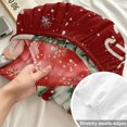 thumbnail image 4 of Queen Size Fitted Sheet Set - Christmas 3 Piece Bedding Sets 16" Deep Pocket Fitted Sheet with 2 Pillowcases, Snowflake Gnomes Retro Xmas Tree Red Brushed Microfiber Hotel Luxury Bed Sheets, 4 of 9