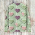 thumbnail image 4 of Dwralegc Valentines Sweater for Women Heart Print Cute Sweater Crew Neck Knitted Plus Size 2026 Casual Pullover Light Green S, 4 of 4