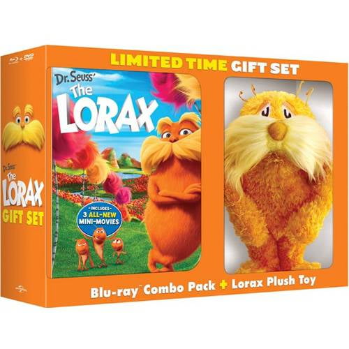 Dr Seuss The Lorax Blu Ray Dvd Digital Copy Includes Plush Toy Walmart Exclusive Walmart Com