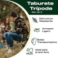 thumbnail image 2 of Set De 2 Bancos plegables portátil tipo taburete para playa y camping negro 6.49 pulg Elly Decor SO-TTP, 2 of 8