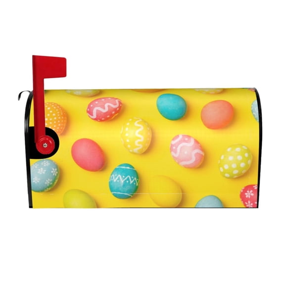 Hirioo Easter eggs (2) for Magnetic, Waterproof Mailbox Cover,Perfect for Fall, Winter, Spring, and Summer Outdoor Decor-21x18 in