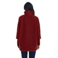 thumbnail image 2 of Women's Weathercast Button Front Boucle Topper Coat with Knit Sleeves Color: Teal Size: MEDIUM, 2 of 4