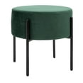thumbnail image 4 of SAFAVIEH Lisbon Round Ottoman Malachite Green / Black, 4 of 9