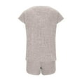 thumbnail image 4 of yievot Women's Pajamas Set Summer Loungewear Ribbed Knit Top and Shorts 2 Piece Sleepwear Lounge Sets, 4 of 6