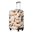thumbnail image 2 of Qekee Beagle Dog On Brown Elastic Luggage Cover, Double-sided Print, Invisible Zipper, for Travel, Business, Daily - Large, 2 of 9