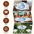 thumbnail image 6 of Seahorse Coastal Round Tablecloth 55-60 Inch Round Fitted Table Cloth with Elastic Edge, Summer Beach Starfish Coral Nautical Waterproof Table Cover Protector for Outdoor Picnic Party Dining, 6 of 6