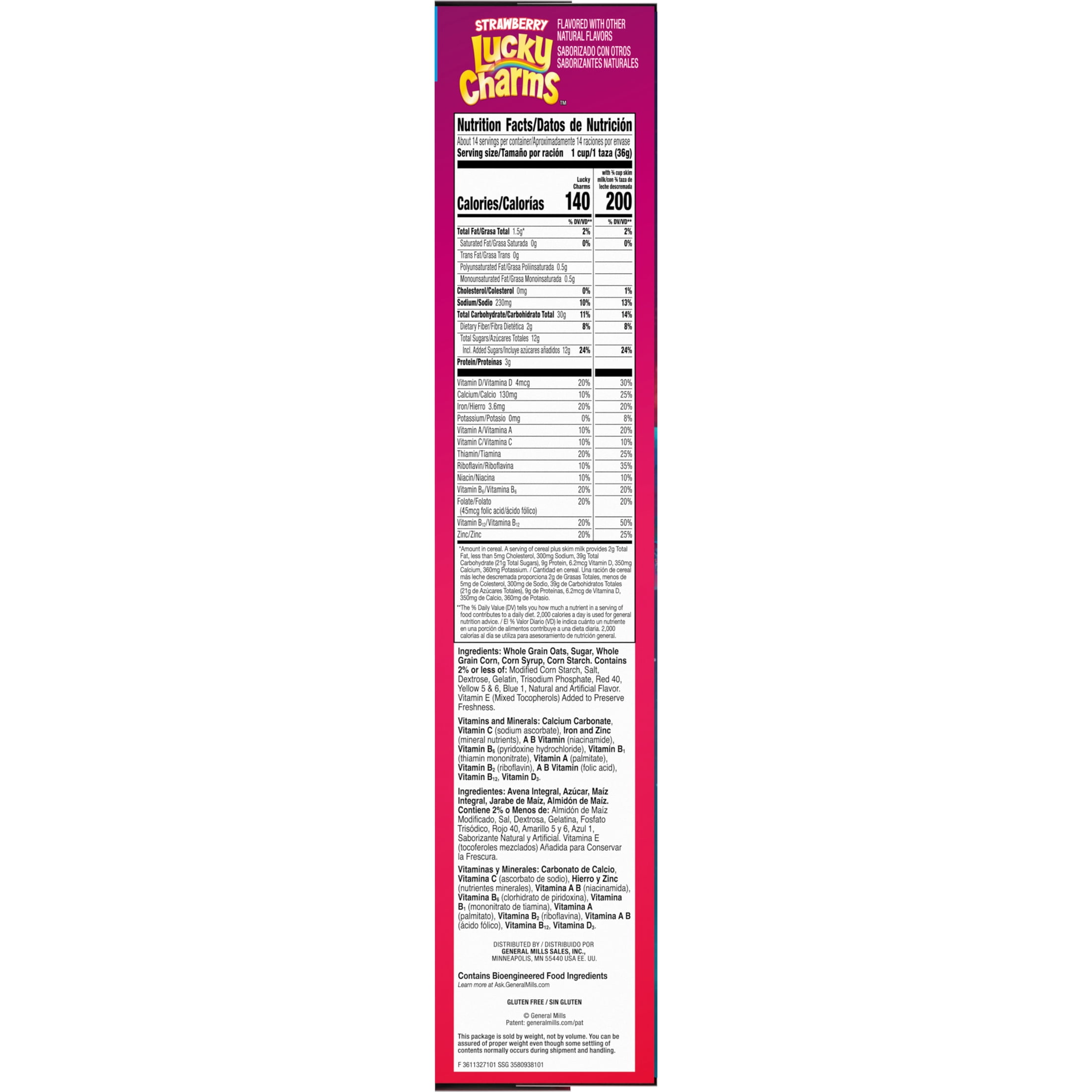 Lucky Charms Cereal, The Super Mario Galaxy Movie, Strawberry, Family Size, 18.6 oz