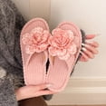 thumbnail image 5 of Xfvqtps Womens Corduroy Open Toe Slide Slippers Warm Flat House Shoes for Bedroom Living Room Fall Winter Cozy Indoor Comfortable Footwear, 5 of 7