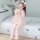 thumbnail image 4 of Ropa de niña grande Otoño Invierno pijamas de franela cálidos de manga larga conjunto de ropa de dormir con estampado bonito para niña enviar banda para el pelo regalo de Navidad, 4 of 4