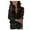 Black, variant on Giftesty Womens Plus Size Large Size Women Lace Solid Splicing Long Sleeve Slim Blouse V-Neck Tops Shirt