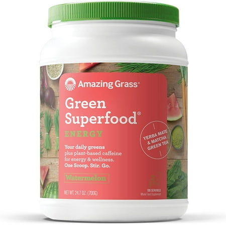 Amazing Grass Energy Green Superfood Powder, Watermelon, 100