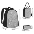 thumbnail image 3 of Lafuoo GlitterSilver Pattern Pocket Backpack Messenger Lunch Bag Pencil Bag Three-Piece Set, Travel Bag Sports Bag Suitable for Men and Women-One Size, 3 of 7