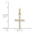 thumbnail image 3 of Auriga Fine Jewelry 10K Yellow Gold Cubic Zirconia Cross Pendant for Women (L-18.89 mm), 3 of 5