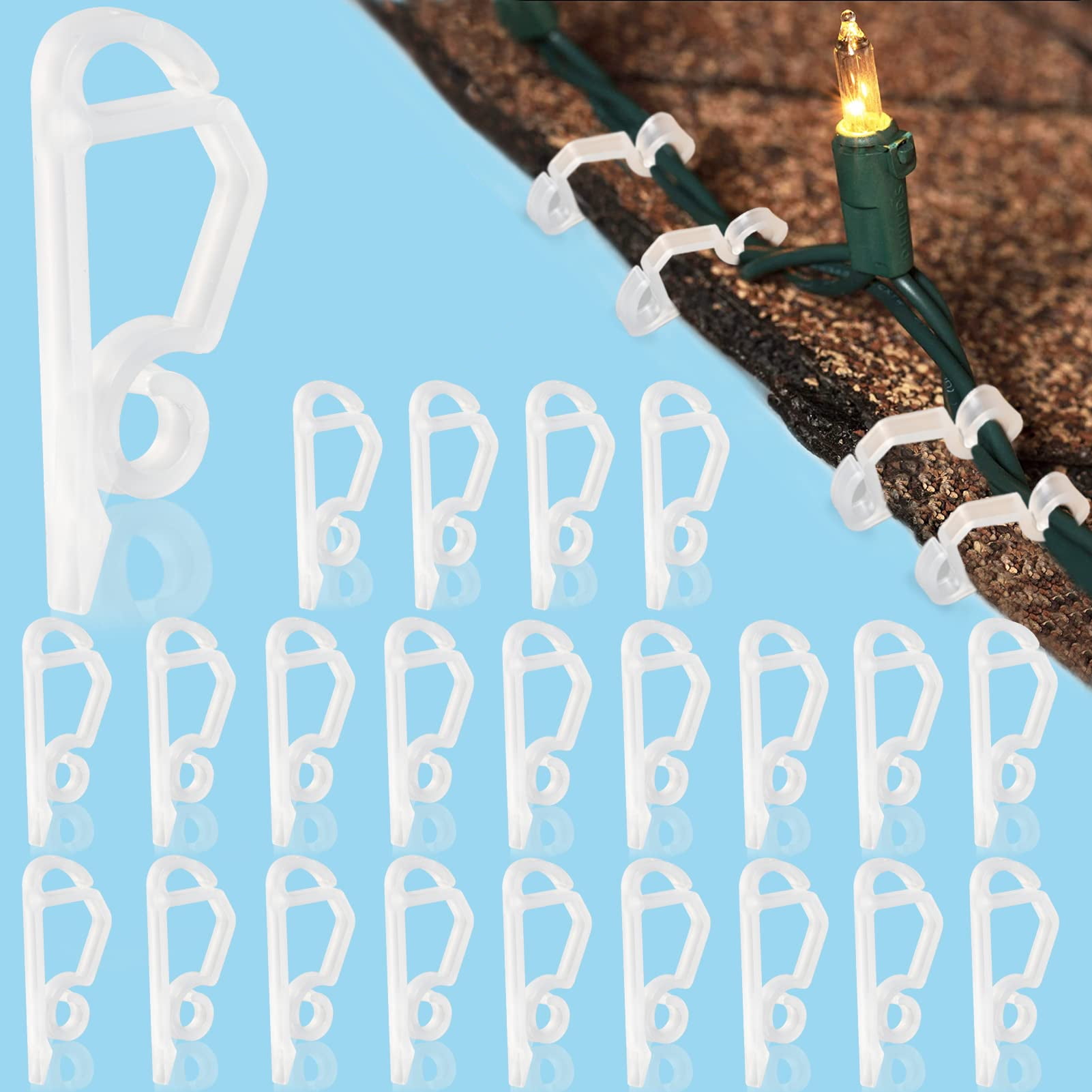 DSstyles Christmas Gutter Light Clips for Hanging Outdoor String Lights