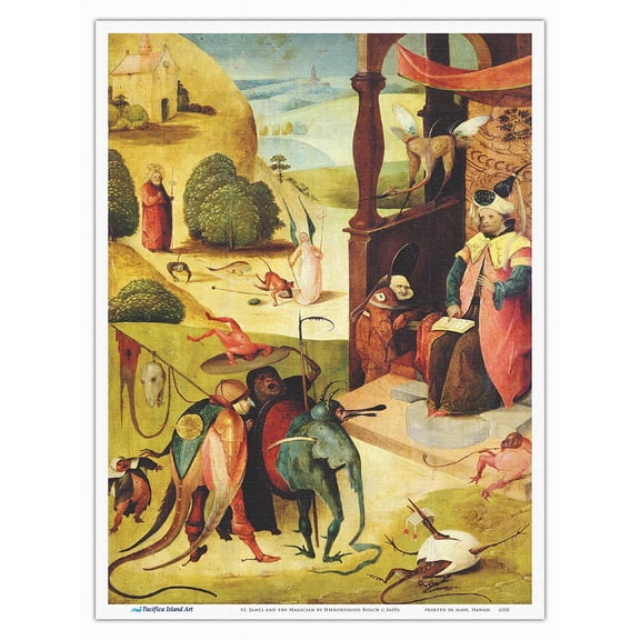 St. James and the Magician - Vintage Magic Poster by Hieronymous Bosch c.1600s - Master Art Print (Unframed) 9in x 12in
