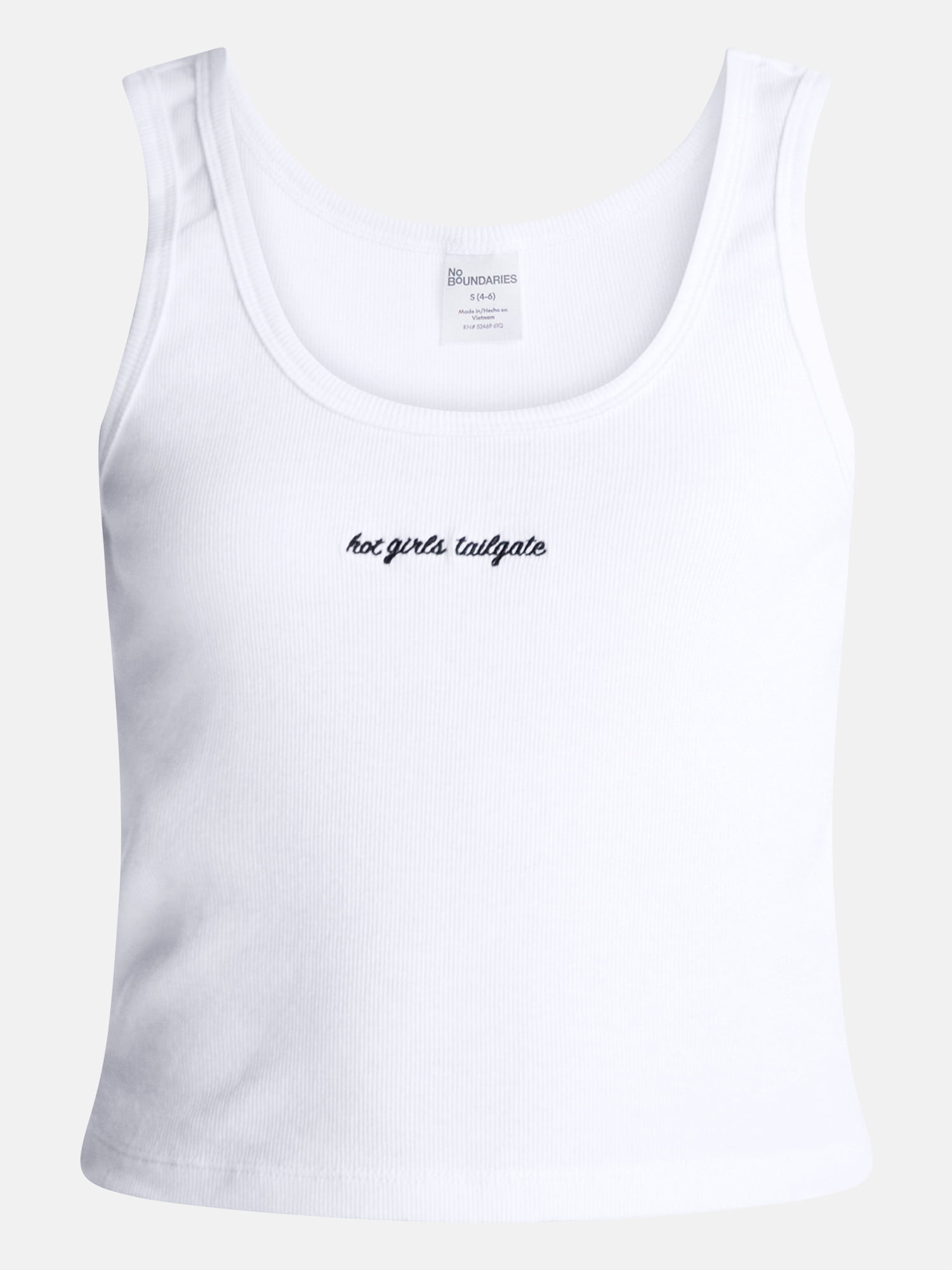 No Boundaries Ribbed Graphic Game-Day Tank Top, Women's and Women's Plus Sizes XXS-4X