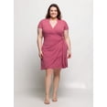 thumbnail image 3 of Plus Size Mandarin Collar Faux Wrap Dress, 3 of 10