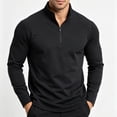 thumbnail image 2 of vdgthytj Shirts for Men Long Sleeve Stand Collar Quarter Zip Lightweight Basic Fall Athleisure Pullover Tops(5X-Large,Black), 2 of 7