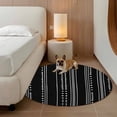 thumbnail image 5 of Area Rug 48in, Bohemian Geometric Style Floor Carpet Living Room Rug, Black White Art Ethnic Striped Non-Slip Welcome Mat Indoor Rugs for Bedroom Dining Room, 5 of 9