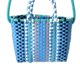 thumbnail image 4 of Bolsa Tejida de Tejido de Tira de PlásTico Colorido Pequeño Bolso Cuadrado de Moda Linda para la Playa de Verano, 4 of 5