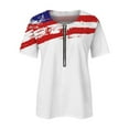 thumbnail image 4 of Dyegold Summer Tops for Women 2023 Trendy, Summer Tops for Women USA Star Stripes Fourth July Tshirts Half Zip V Neck Short Sleeve Blouse American Flag ​Tunics, 4 of 5