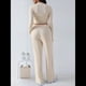 thumbnail image 5 of Conjunto Deportivo Y2K de Dos Piezas para Mujer, con Larga, Top Ajustado y Pantalones Anchos, Ideal para y Otoño Albaricoque L, 5 of 8