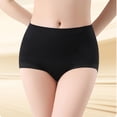 thumbnail image 2 of Yyeselk Womens Tummy Control Underwear Mid Rise Slim Fit Stretch Textured Planties Shapewear Black XXL, 2 of 6