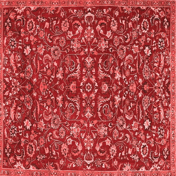 Ahgly Company Indoor Square Persian Red Traditional Area Rugs, 4' Square