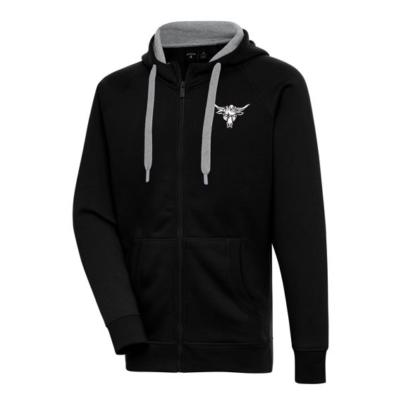 Men's Antigua Black The Rock Victory Full-Zip Hoodie