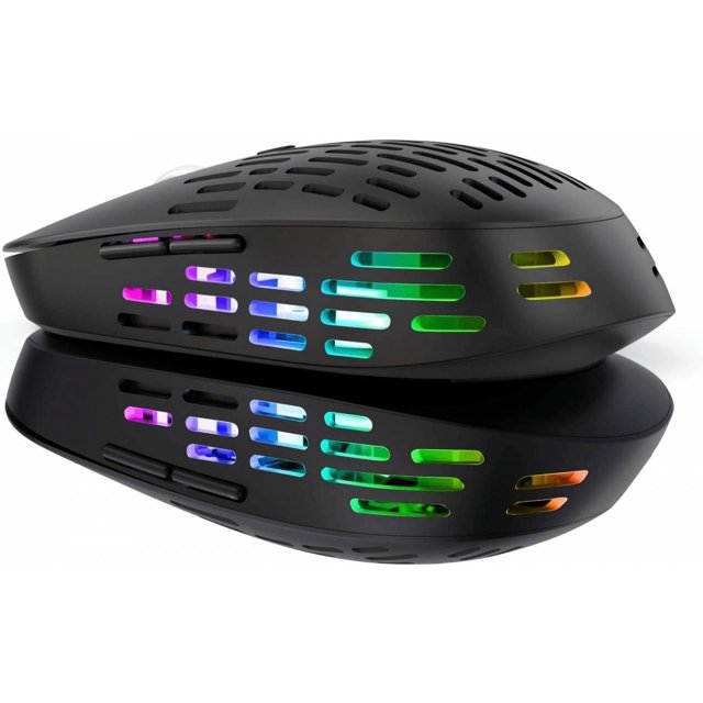 2.4GHz 1600DPI 3 Position Adjustable 6 Button Cutout Bluetooth Wireless Mouse for Mac MacBook Pro iPad MacBook Air Laptop Chromebook Windows HP DELL PC (Black )