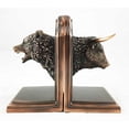thumbnail image 4 of Wallstreet Stock Market Bull and Bear Head Bookends Bronze Electroplated Figurine Investors Gifts Money Managers, 4 of 4