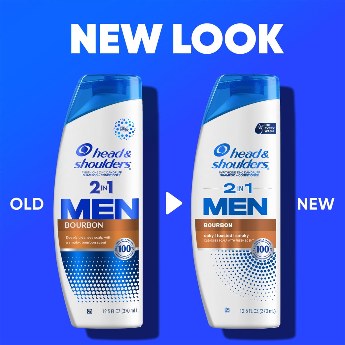 (3 pack) Head and Shoulders Men's Dandruff Shampoo, Bourbon, 12.5 fl oz