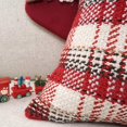 thumbnail image 4 of ZECATL Housse de Coussin Décorative en Coton Lin à Carreaux Rayé pour Canapé Intérieur Rouge 12x20 Pouces 30x50cm, 4 of 5