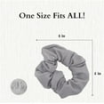 thumbnail image 5 of Motique Accessories Set of 2 Solid Hair Scrunchies for Adult Women (Light Grey), 5 of 6
