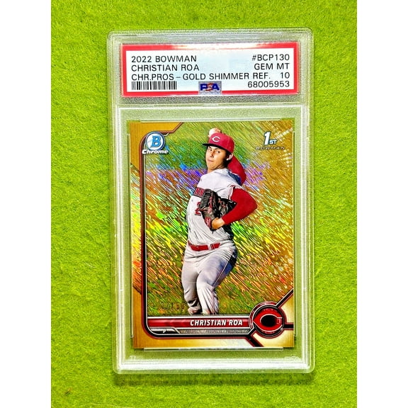 Christian Roa PSA 10 POP 1/1 GOLD REFRACTOR 1st BOWMAN ROOKIE CARD #/50 RC POP 1