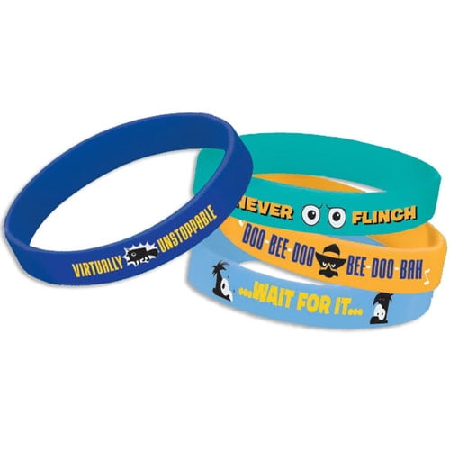 Phineas and Ferb Rubber Bracelets / Favors (4ct)