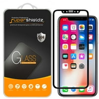 [2-Pack] Supershieldz for Apple iPhone X / XS (5.8") [Full Screen Coverage] Tempered Glass Screen Protector, Anti-Scratch, Anti-Fingerprint, Bubble Free (Black Frame)