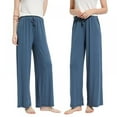 thumbnail image 6 of Women's Yoga Lounge Pants Comfy Modal Pajama Pants Casual Stretch Pant Drawstring Palazzo Lounge Pants Wide Leg for All Seasons,Plus Size Sleepwear Pilates Wear, 6 of 7