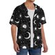 thumbnail image 2 of Balery Crescent and Stars Camisa Casual de Manga Corta con Botones para Hombre, Texturizada, Estilo Cubano, para Playa, Verano-4X-Large, 2 of 5