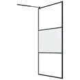 thumbnail image 4 of vidaXL Walk-in Shower Wall with Shelf Black 45.3"x76.8" ESG Glass&Aluminum, 4 of 8