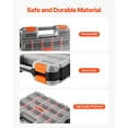 thumbnail image 4 of KFFKFF Compact Component Organizer, Dual-Sided 34-Slot Tool Storage Box with 24 Detachable Partitions, PP Equipment Stowage Container with Secure Lock & Carry Handle for Fasteners, Screws, Nails, 4 of 9