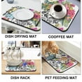 thumbnail image 4 of Small Floral Coffee Bar Mat, Absorbent Vintage Dish Drying Pad, Botanical Kitchen Counter Protector, 4 of 6