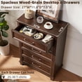 thumbnail image 3 of Joaxswe 4 Piece Bedroom Dresser Set, 6/7 Drawer Dresser and 2 Drawers Nightstand with Charging Station Set of 2, Walnut, 3 of 9