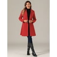 thumbnail image 7 of DARING DIVA Women's Shawl Collar Single Belted Long Outerwear Coats Red S, 7 of 7