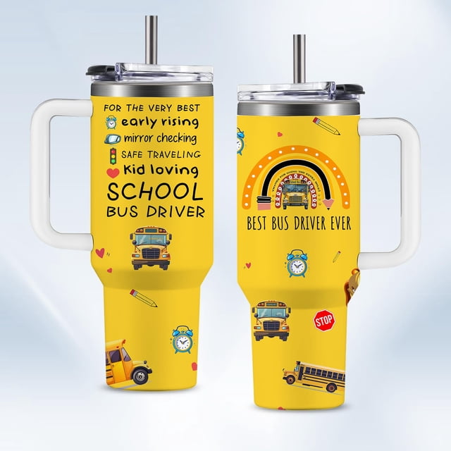 Vaso HYMONA para conductor de autobús escolar, 1,2 L, con asa de acero inoxidable