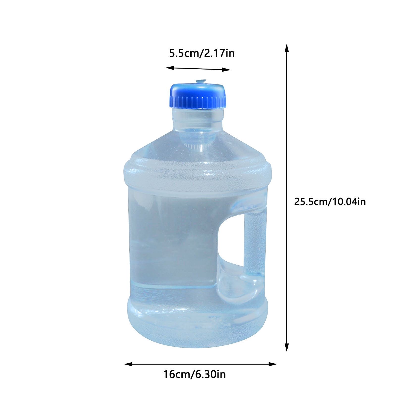 0.8/1.3 Gallon Wide Mouth Water Bottle with Leak-Proof Screw Lid, Gym Water Bottle With Handle Gallon Water Jug (101/170 Oz Transparent)