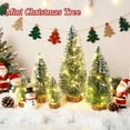 thumbnail image 5 of BinKFF Mini Christmas Tree with Lights, Small Table Top Decorations, Desktop Miniature Pine Tree Xmas Holiday Decor Indoor Home, Bottle Brush Trees with Wooden Base, with Light, 5 of 8