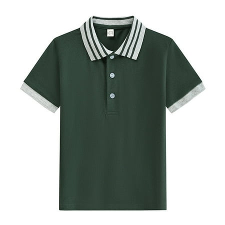Little Boys Shirts Kids Girls Short Classic Loose Short Tunic Soft Blouse Sleeve Solid Clothes Basic Tees Size 5-6T