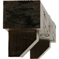 thumbnail image 4 of Ekena Millwork 8"H x 8"D x 48"W Hand Hewn Faux Wood Fireplace Mantel Kit with Ashford Corbels, Premium Aged, 4 of 12