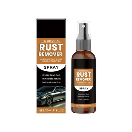 2 Packs Efficient Metal Derusting Spray 30ml Rust Remover for Automotive Household Surfaces Fast Acting Cleaner Safe on Painted Metals No Residue Easy Application Tool Free